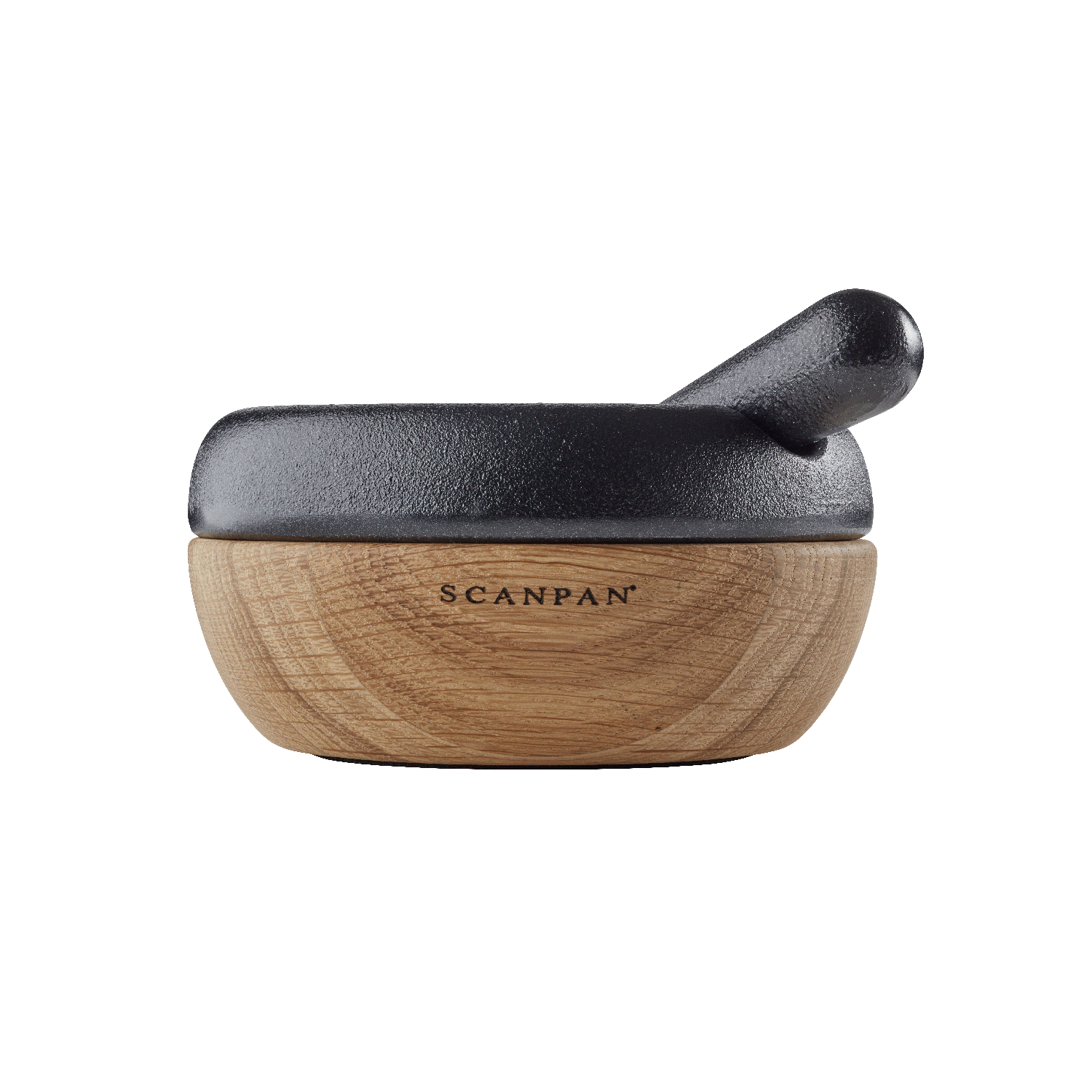 Maitre D' Cast Iron Mortar with Pestle - Iron/Oak